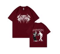 (Wine Red, L) Summer New Arrivals Men's and Women's Short Sleeve Hip-Hop Streetwear Loose Casual Sport T-Shirts Y2K Style