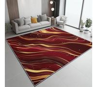 Wine Red Marble Swirl print Rugs Living Room 160x230 cm - Red Washable Large Rug Short Pile Non-Slip Carpet Soft Durable Easy Clean Carpet, for Dining Room Home Office