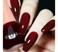 Wine Red Nail Polish - Red Nail Polish - Burgundy Cherry Red Nail Varnish,Breathable Wine Red Nail Varnish - Long Lasting Quick Drying Nail Polish Glossy at Home