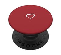 Wine Red Reddish Brown Hand Drawn Heart Minimalist Love PopSockets Swappable PopGrip