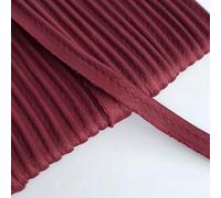 Wine Red Satin Fabric Covered flanged Insert Piping Cord Trim - Luxury Edge Finish - 25 Metres