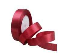Wine Red Satin Ribbon for Gift Crafting, Double Sided Polyester 20mm X 23m(24 Yards) Gift Wrapping Ribbon Thick Ribbon for Cake Decoration, DIY Sewing Project, Party Balloon & Hair Bows Decoration