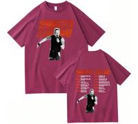 (wine red, XS?old?) Bruce Springsteen and E Street 2025 Tour T-shirt Man Women Harajuku O-neck Summer Casual Shirt