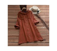 (Wine red, XXL) Women's Drawstring Cotton and Linen Solid Color Hat Loose Hooded Long Sleeve Cardigan Shirt