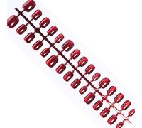 Wine Redness Fake Nails Christmas Winter Cats Eye Press On Nails Almond/Short Square/Coffin False Glues On Wine Reds False Nail