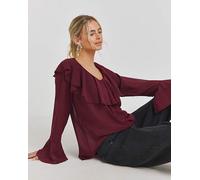 Wine Romantic Ruffle Blouse Burgundy 20