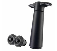 Wine Saver Pump Black with Vacuum Wine Stopper - Keep Your Wine Fresh for up to 10 Days - 1 Pump 2 Stoppers - Reusable