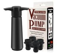 Wine Saver Vacuum Pump with 4 Stoppers, Wine Bottle Stoppers, Wine Stopper, Wine Vacuum Pump and Stopper, Wine Preserver, Reusable Bottle Sealer Keeps Wine Fresh, Ideal Wine Accessories Gift