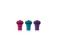 Wine Saver Vacuum Stoppers, Set of 3 - Purple / Blue / Pink