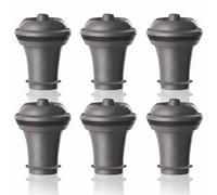 Wine Saver Vacuum Stoppers - Set of 6 - Gray - for Wine Bottles - Keep Wine Fresh for Up to a Week with Airtight Seal - Compatible with Wine Saver Pump