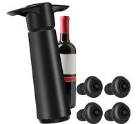 Wine Saver with 4pcs Vacuum Wine Stopper, Reusable Wine Pump + Wine Bottle Stoppers for Keep Wine Fresh(1 X Wine Preserver+ 4 X Wine Stopper)