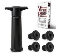 Wine Saver with 4pcs Vacuum Wine Stopper, Reusable Wine Pump + Wine Bottle Stoppers for Keeps Wine Fresh, Ideal Wine Accessories Gift (Flat Handle)