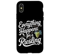 Wine Saying for Wine Lover Everything Happens For A Riesling Case for iPhone X/XS