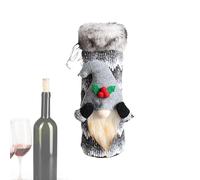 Wine Sleeves for Wine Bottles, Christmas Gnome Wine Bottle Covers, Cute Gnome Champagne Bottle Cover, Decorative Christmas Wine Bag, Wine Bottle Decorations, Cute Wine Bottle Covers for Tisc, gray,