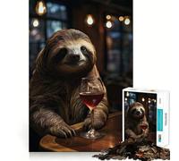 Wine Sloth Portrait 1000 Piece Jigsaws Creative Skill Toy Tight Lock No Loose Pieces Bonding Activity for Loved Ones (50x75cm)