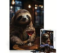 Wine Sloth Portrait 1000 Pieces Jigsaw Puzzles for Teenagers Think Training Mindful Escape Defined Edges Seasonal Gift (38x26cm)