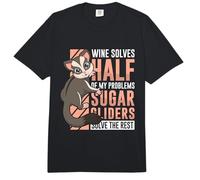 Wine Solves Half of My Problems Sugar Gliders Comfort Colors Adult Heavyweight T-Shirt