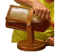 Wine Stand, Rotating Wooden Liquor Display Holder | Elegant Serving, 180 Degree Swivel Bottle Support with Stable Pouring Structure, Beverage Presentation Accessory, Bar Counter Decor