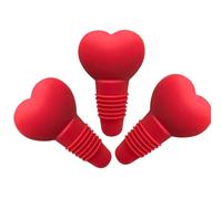 Wine Stopper - 3 Pieces Heart Shaped Silicone Plugs, Wine Saver for Home, Kitchen, Dining Room, Bar Restaurant Wedding Party Holiday Use, Airtight Bottle Seal Preserver