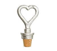 Wine Stopper Cast Iron Bottle Stopper Love Heart Shaped Wine Champagne Prosecco Bottle Cork Stopper Gift (Silver)