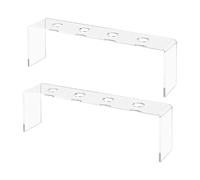 Wine Stopper Display Stand, 2-Piece Acrylic Shelf Organizer, Clear Tier Holder with 4 Slots for Kitchen Use, Acrylic Material Anti-Slip Design, Countertop Accessory for Bookshelf Desk Home