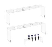 Wine Stopper Display Stand, Acrylic Shelves Screen 2 Piece, 9.84x2.95x1.97 Inches Clear Tier Organizer 4 Slot Anti Slip & Versatile Size, Kitchen Bookshelf Desk Container for Men Home Bar and Counter