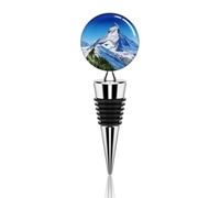 Wine Stopper Resealable Wine Pump Beverage Bottle Stoppers Vacuum Wine Stopper Beautiful Snow Mountain Wine Bottle Sealer Silicone Wine Saver Stoppers for Kitchen Supplies Wine Accessories