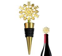 Wine Stopper - Zinc Alloy, 4.25x1.57in Wine Bottle Cork Topper Snowflake Design | Airtight Seal Decorative Holiday Bar Accessory for Christmas Parties, Home Bar, Restaurant, Office