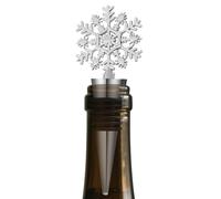 Wine Stopper - Zinc Alloy, 4.25x1.57in Wine Bottle Cork Topper Snowflake Design | Airtight Seal Decorative Holiday Bar Accessory for Christmas Parties, Home Bar, Restaurant, Office