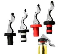 Wine Stoppers, 4 Pcs Reusable Wine Bottle Corks, Lever-Arm Wine Bottle Stoppers, Food-Safe Silicone Bottle Stoppers, Expanding Manual Beverage Stopper, Creates Airtight Seal for Wine Beverage Supplie