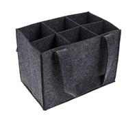 Wine Storage Bag - 6 Compartment Bottle Holder, Portable Felt Tote, Durable Handle | Liquor Bottle Carrier for Travel, Wedding, Picnic, Birthday Party, Outdoor Event, Home Bar Organizer, Convenient