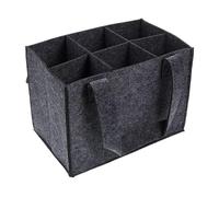 Wine Storage Bag - Felt Storage Tote for 6 Wine Bottles,Portable Felt Liquor Bottle Tote with Handles, Wine Cooler Bag, Wine Carrier, Insulated Wine Bag for Wedding, Travel, Picnic, Birthday, Gray