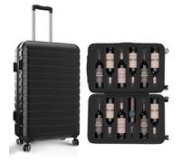 Wine Suitcase For Airplanes 12 Bottle Capacity | TSA Approved Wine Suitcase Lock + Under 50 LB Checkin Weight | Perfect Wine Luggage For Airplane Travel | Ridge Products Wine Suitcase