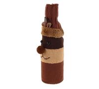 Wine Sweater Knitted Bottle Cover with Reindeer Pattern for Season | Polyester Velvet Knit Material, Prevents Slipping and Tipping, for Holiday Table Centerpiece and Family Gatherings