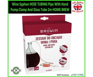 Wine Syphon HOSE TUBING Pipe With Hand Pump Clamp And Glass Tube 2m HOME BREW
