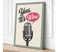 Wine Talk Vintage Mic Retro Canvas Wall Art Print 30x20 Inch (76 x 51 cm)