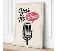 Wine Talk Vintage Mic Retro Canvas Wall Art Print 30x20 Inch (76 x 51 cm)