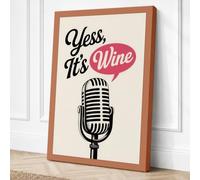 Wine Talk Vintage Mic Retro Canvas Wall Art Print 36x24 Inch