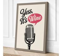 Wine Talk Vintage Mic Retro Canvas Wall Art Print 36x24 Inch (91 x 61 cm)