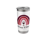Wine Tasting Drinker Boho Rainbow Wine Vibes Bottle Glass Stainless Steel Insulated Tumbler