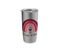 Wine Tasting Drinker Boho Rainbow Wine Vibes Bottle Glass Stainless Steel Insulated Tumbler