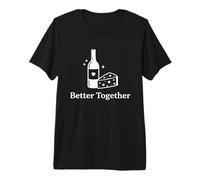 Wine Tasting Drinker Funny Wine and Cheese Bottle Glass Premium T-Shirt