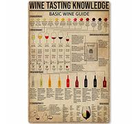 Wine Tasting Knowledge Metal Tin Sign Basic Wine Guide Infographic Poster Wall Decoration Plaque for Home Kitchen Cafe Bar Club 12x16 Inches