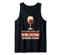 Wine Tasting Social Club Wine Glass Japanese Aesthetic Tank Top