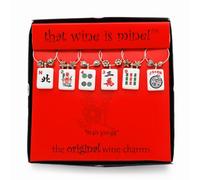 Wine Things Mah Jongg Wine Charms, Painted, Zinc, Multicolor, Fits Neatly Around Stem