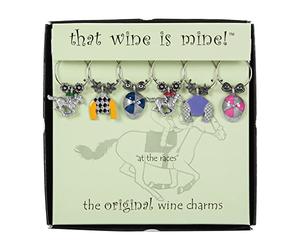 Wine Things Wine Charms, Zinc, At The Races, Fits neatly Around stem