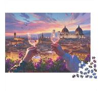 Wine Toasting Florence 1000 Piece Sturdy Paper Personalized European Castle Wine Art Jigsaw for Eco-Conscious Buyers Relaxation Puzzle Party 38x26cm/1000pcs