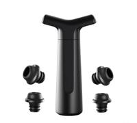 Wine Vacuum Pump Sealer Kit with 4 Reusable Silicone Bottle Stoppers | Date Wine Saver Pump Set Keeps Wine Fresher for Longer | Ergonomic ABS Stopper for Red White