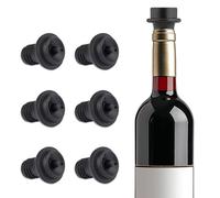Wine Vacuum Pump, Wine Lock with 6 Stoppers, Wine Stopper for Vacuum Sealer, Reusable Vacuum Aroma Stopper, Red Wine Stopper, for Bottle Necks with 16-19 mm Inner Diameter
