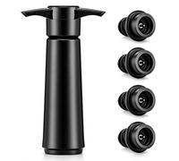 Wine Vacuum Pump with 4 Stoppers, Wine Bottle Stopper, Wine Stoppers for Wine Bottles, Wine Saver Vacuum Pump Stoppers to Keep Wine Fresh After Opening, Easy Use Wine Preserver Accessory